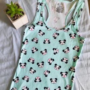No Boundaries mint green/panda tank top